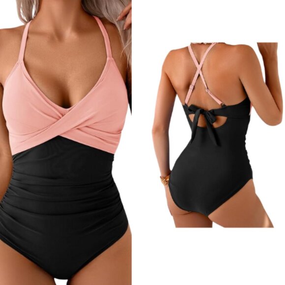 B2prity Women’s One Piece  Tummy Control Black /Pink Swimsuit –Size Small (NWOT) - Picture 1 of 1